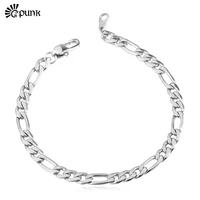 rock chunky figaro chains 316l titanium stainless steel ever gleam bracelet men never fade bracelets bangles vito h413