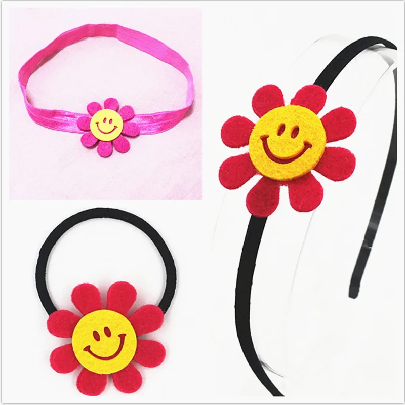 3 шт./пакет для девочек Резинка волос обтянутая тканью С изображением подсолнуха