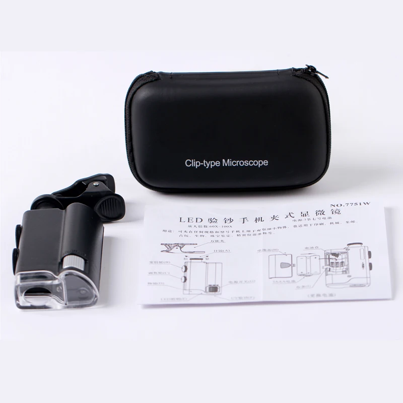 100X Портативный увеличительное стекло со светодиодными огнями Универсальный