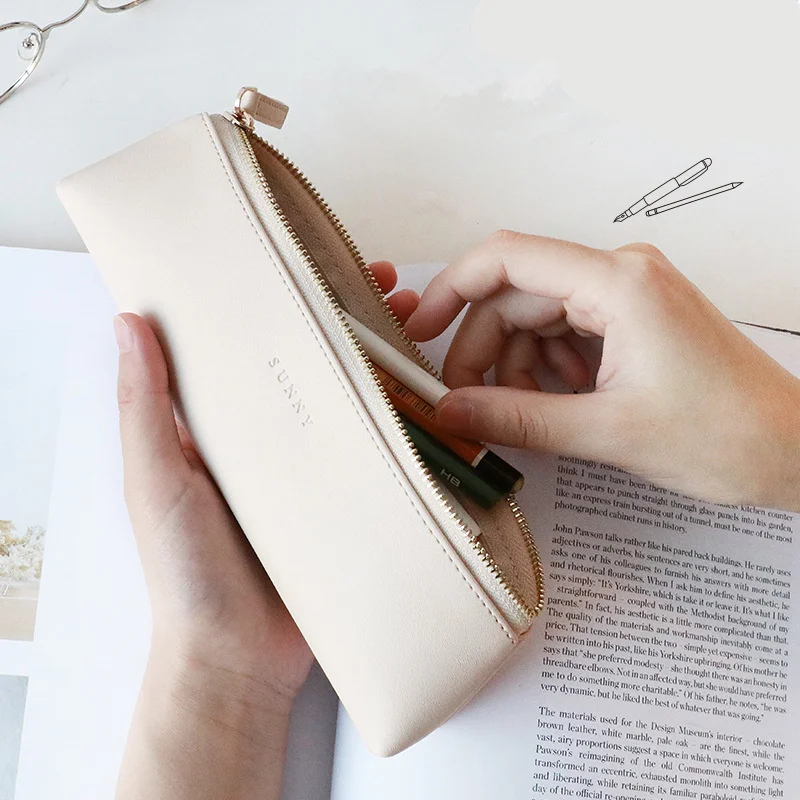 Coloffice из искусственной кожи простые Стиль карандашей пенал для студентов