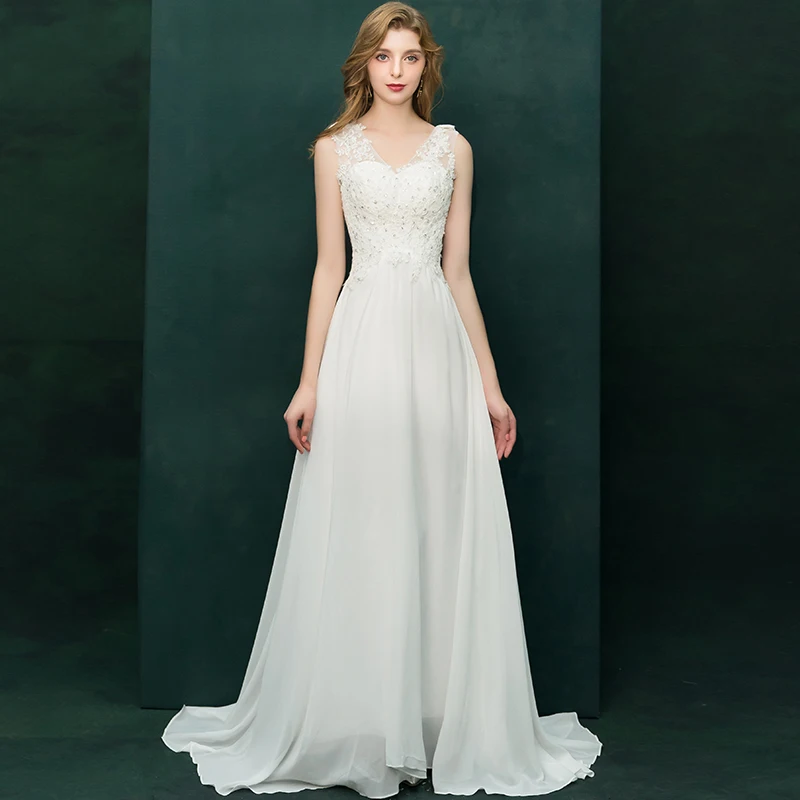 Женское вечернее платье белое длинное из шифона 2019|Вечерние платья| |