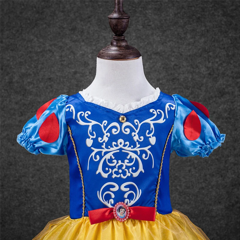 Летнее платье принцессы для девочек Рождественский костюм Белоснежки Детские