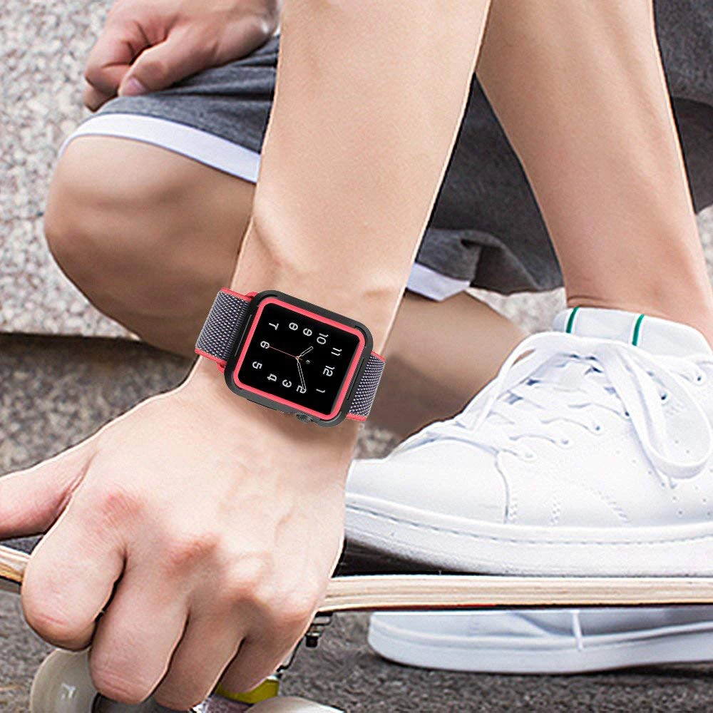 Спортивная петля ремешок для apple watch 42 мм 38 и нержавеющая сталь металлический