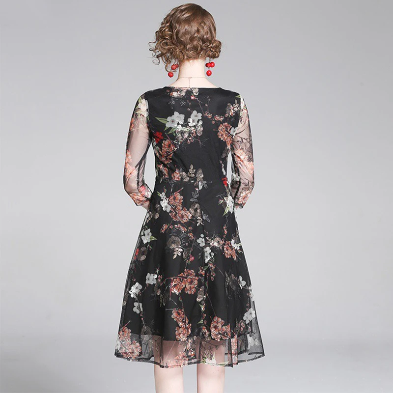 Летнее осеннее Повседневное платье Trytree женские платья из вуали и полиэстера с