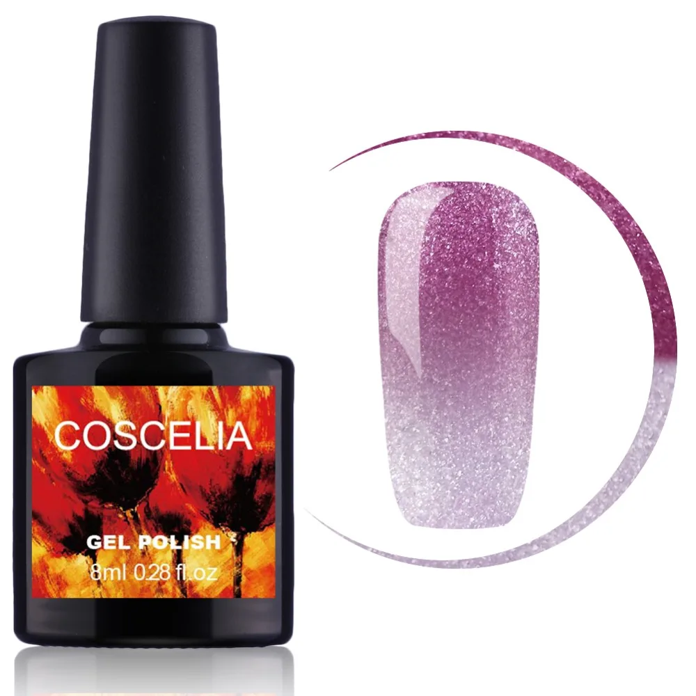 Гель-лак для ногтей COSCELIA 8 мл лак меняющий температуру цвет красивые цвета УФ-лак