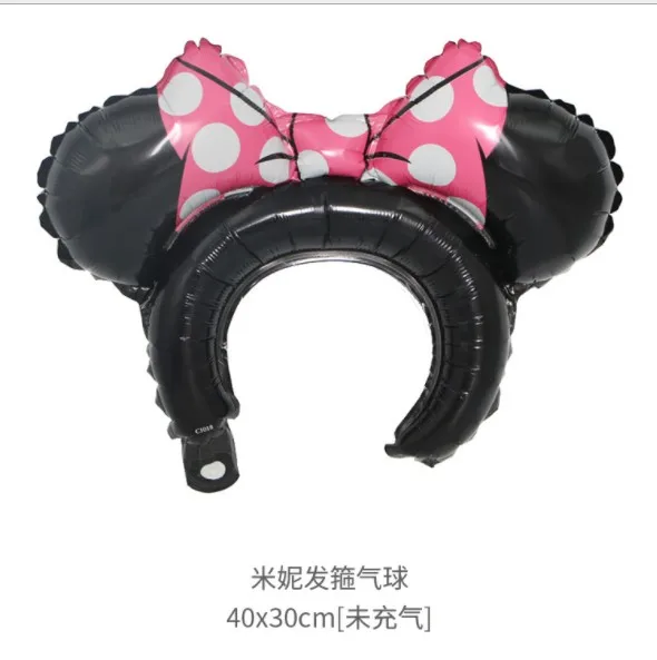 Minnie 5 шт., милая тиара с животными, повязка на голову, фольгированный шар, Микки, Минни, кролик, медведь, панда, лиса, детское украшение для дня рождения, свадьбы, вечеринки - Цвет: Minnie