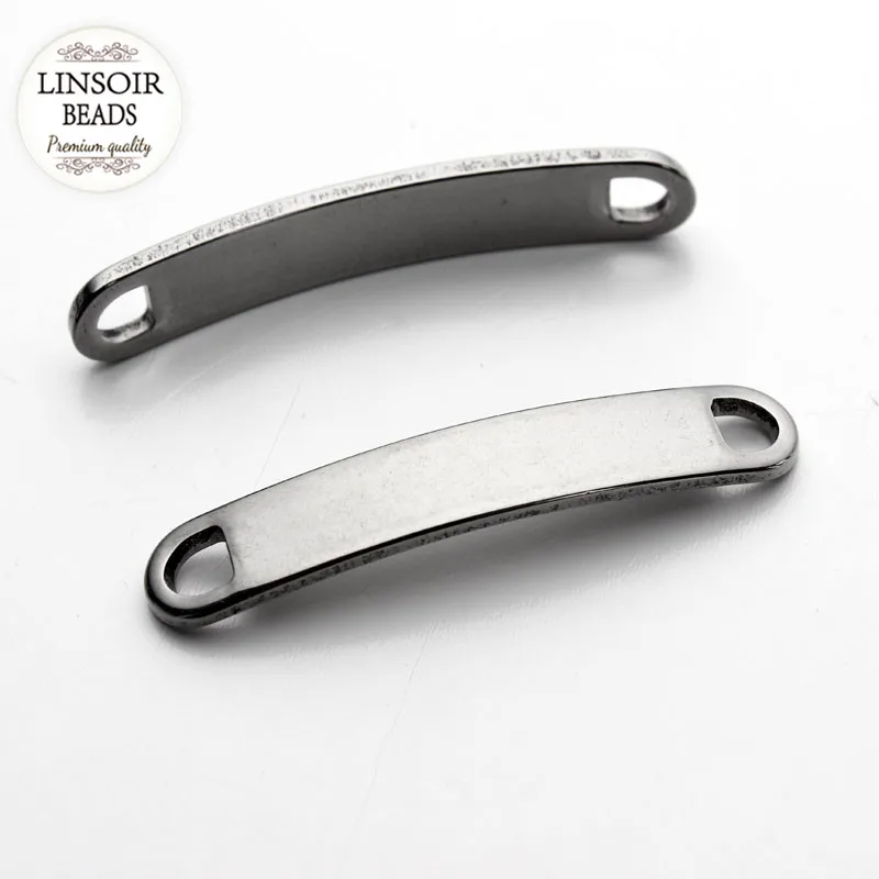 2016 35*6 мм 10 шт./лот серебряные пластины ручное тиснение коннекторы для браслетов