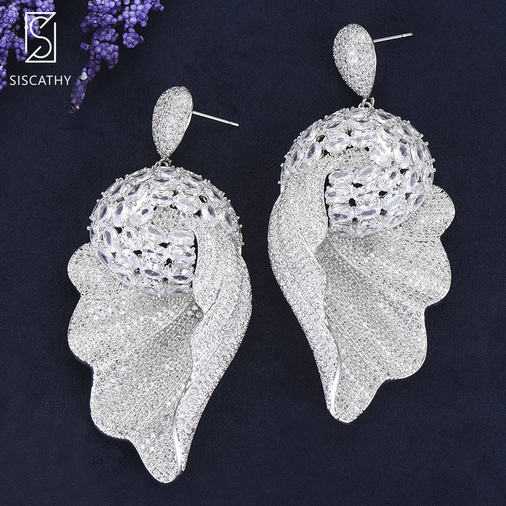 SISCATHY элегантные женские серьги капли Роскошные Большие массивные модные