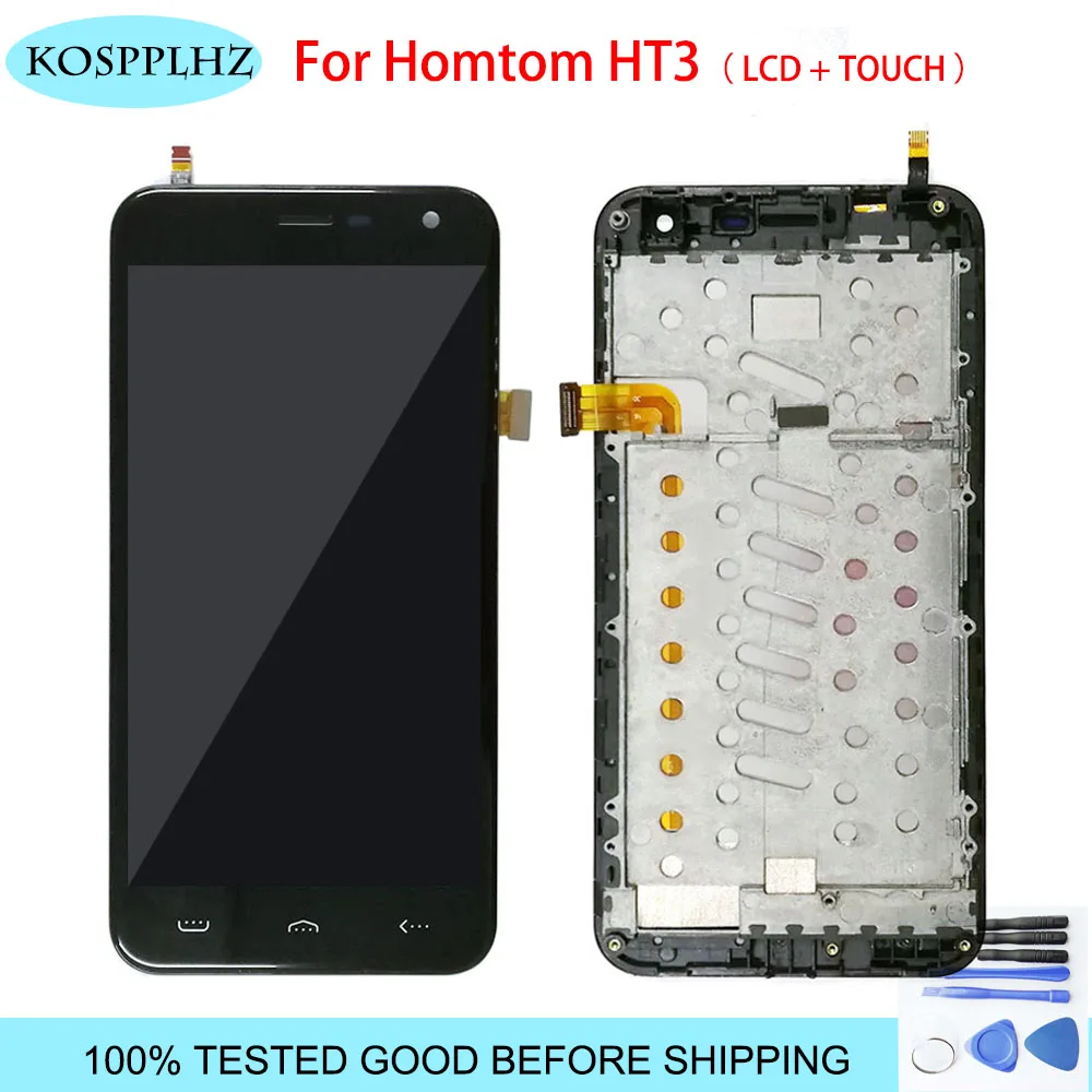 100% протестированная стеклянная панель дигитайзера для HOMTOM HT3 ЖК дисплей