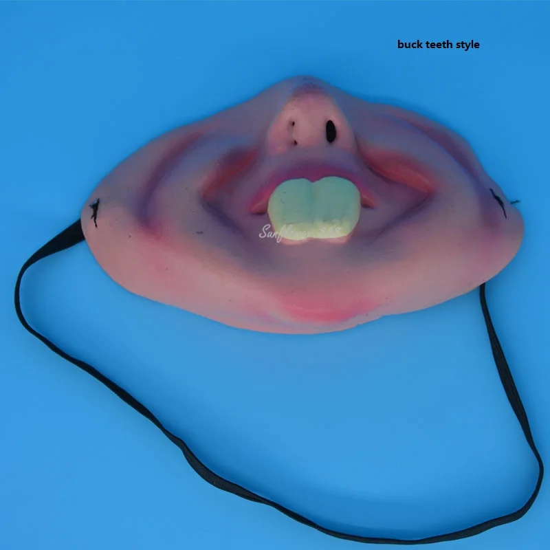 buck teeth Веселые, страшные, ужасные маски, вечерние, на День дурака, клоуна, латексные маски для женщин, мужчин и детей, маски на половину лица, Хэллоуин, день рождения, navidad - Цвет: buck teeth