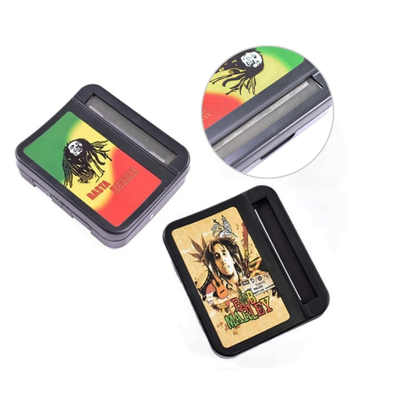 Рулонный ролик для сигарет Bob Marley 78 мм черный пластик ручная работа изготовление