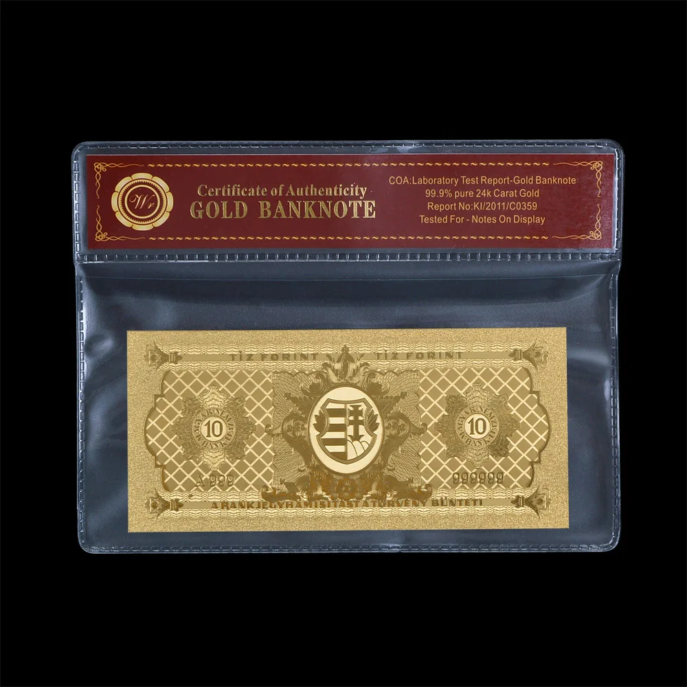 Новый стиль венгерский конос гравировка 10 ярдов Золотая Банкнота с сертификатом