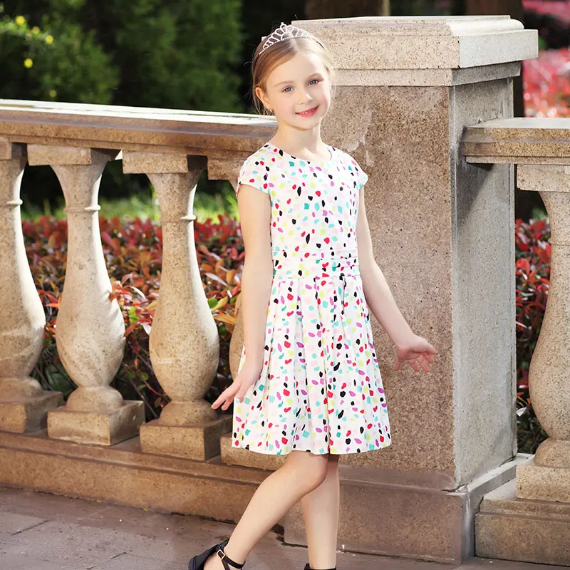 Beenira Girls Dresses 2019 New European And American Style Children Colorful Dots Princess Dress Design For 4-14Y Summer | Детская