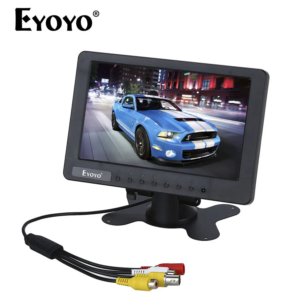 Eyoyo S701 7&quot inch LCD TFT Color Monitor Display Video Audio BNC AV CVBS Input DC 12V For Car TV DVR Built-in Speaker | Безопасность