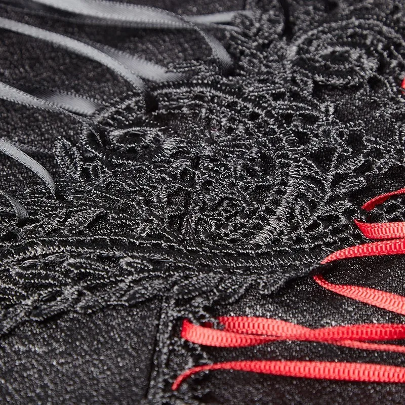 Женские облегающие леггинсы в стиле Ретро с резным узором лентами и завязками на