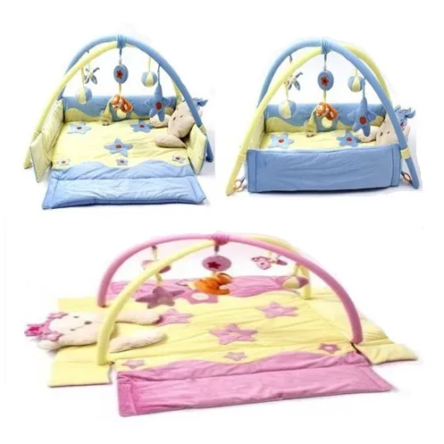 Розовый/Синий Мягкий складной детский коврик для игр игровой новорожденных