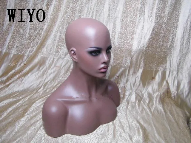 Реалистичный Черный стекловолокно женский голова манекен для парика бюст шляпы стекло парики Дисплей|mannequin