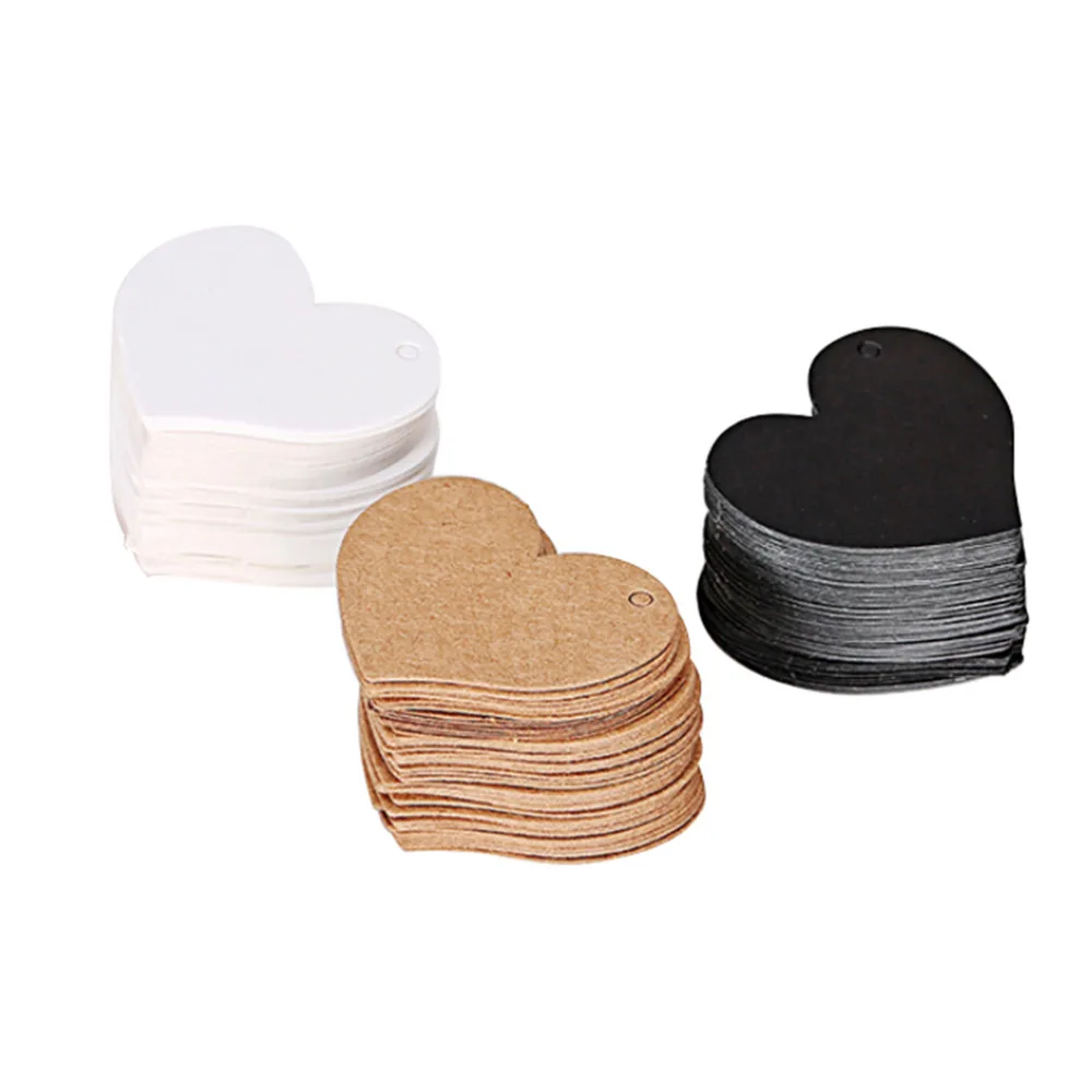 

50Pcs Heart shaped Paper Price Tags Party Wedding Packaging Label Paper Gift Tags DIY Wish Message Card
