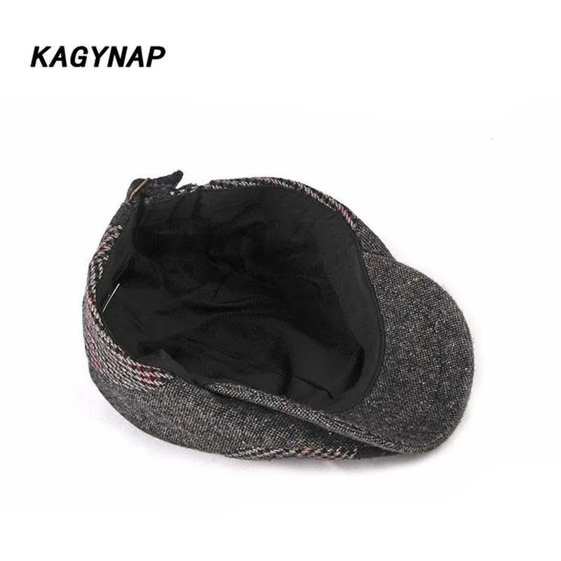 [KAGYNAP] новые модные мужские береты, шапка s Осень-зима, утепленная Вельветовая теплая плоская кепка, повседневная женская шляпа художника, шляпа папы