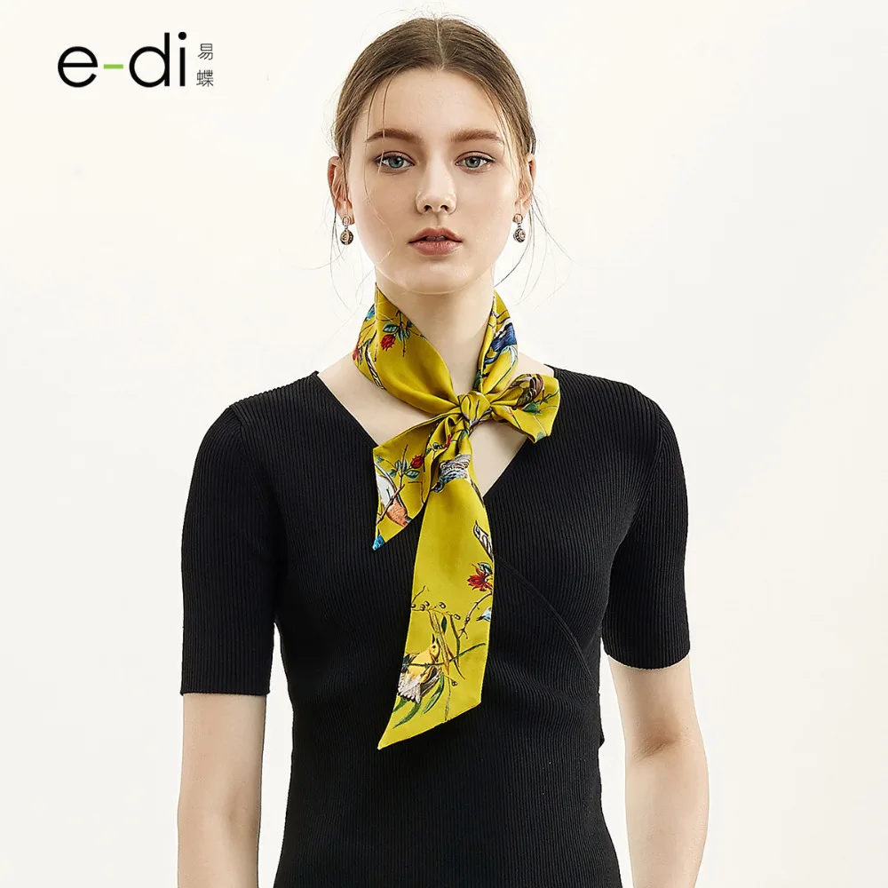 Шарф [BAOSHIDI] шарф из 100% твила для двойного лица Шелковый узкий универсальный талия