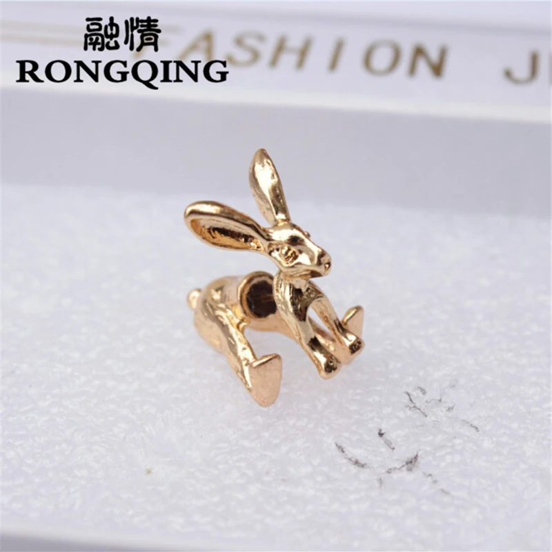 RONGQING 1 шт бохо шик 3D животное кролик серьги в готическом стиле милый для женщин
