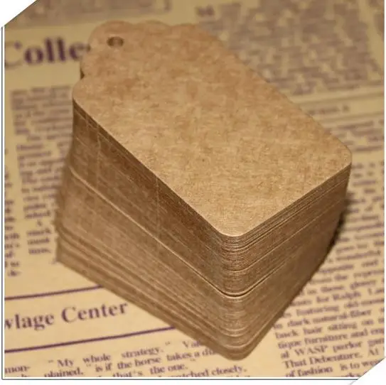 

100Pcs 9x4.5cm Brown Blank Kraft Bookmark Paper Tags Wedding Party Gift Tags DIY Label wedding christmas decoration