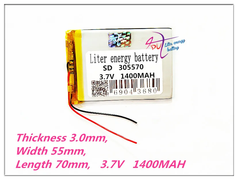 305570 3,7 V 1400MAH полимерные перезаряжаемые батареи MP3 MP4 рекордер gps вождения аккумуляторная батарея для записывающего устройства перезаряжаемая