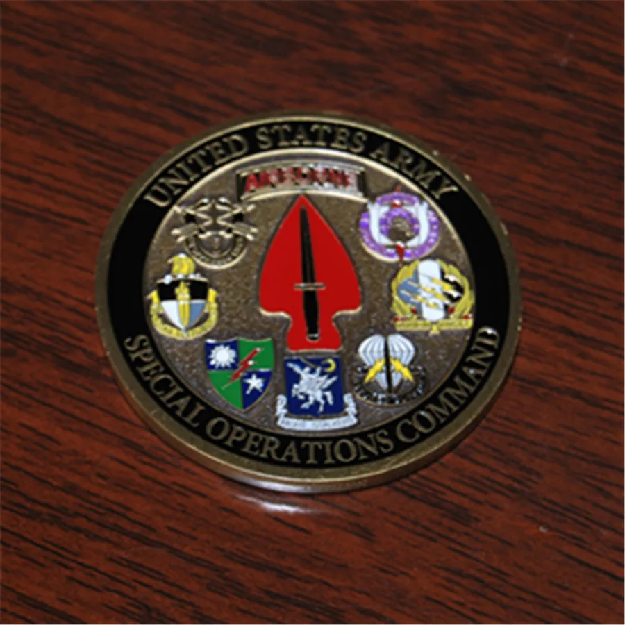 1pcs/lot free shipping U.S ARMY AIRBORNE SPECIAL OPERATIONS COMMAND 45mm SINE PARI Challenge Coin | Дом и сад