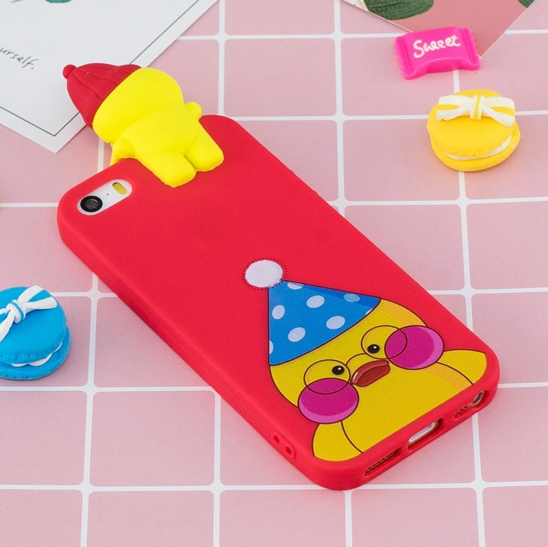 Etui силиконовый чехол для iPhone se чехол на iPhone 5S 3D Медведь Панда телефон с единорогом чехол для Funda iPhone 5 5S se чехол для женщин