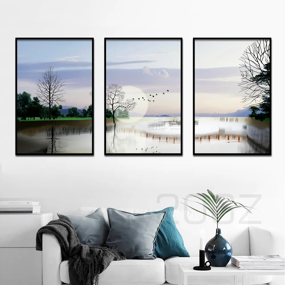 

Sea Tree Inverted Image Modern Landscape Wall Art Canvas Painting Nordic Posters And Prints Wall Pictures For Living Room Decor