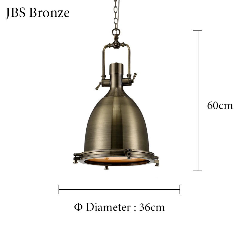 JBS Bronze Винтажный подвесной светильник, лампа, промышленный декор, светильник, лампа для спальни, ретро промышленный светильник, подвесные светильники - Цвет корпуса: JBS Bronze