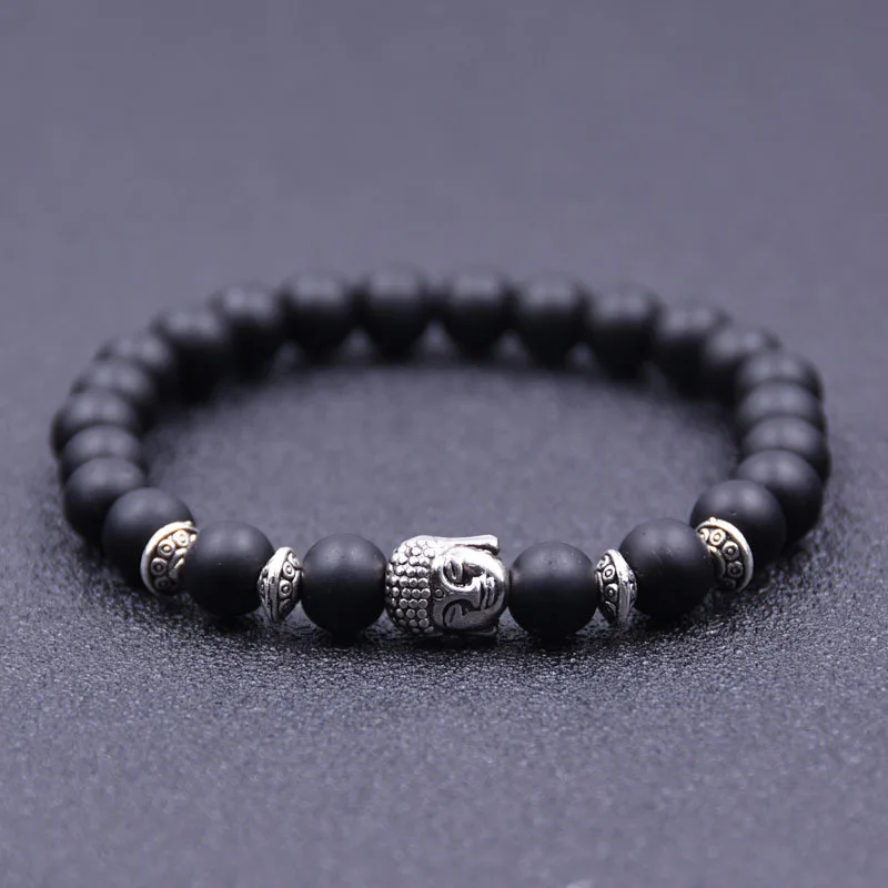 bracelete Будда браслет бусины браслеты для женщин Pulseira Masculina мужские ювелирные изделия Feminina Bileklik Эластичный Браслет Bijoux Jonc браслет - Окраска металла: bracelete