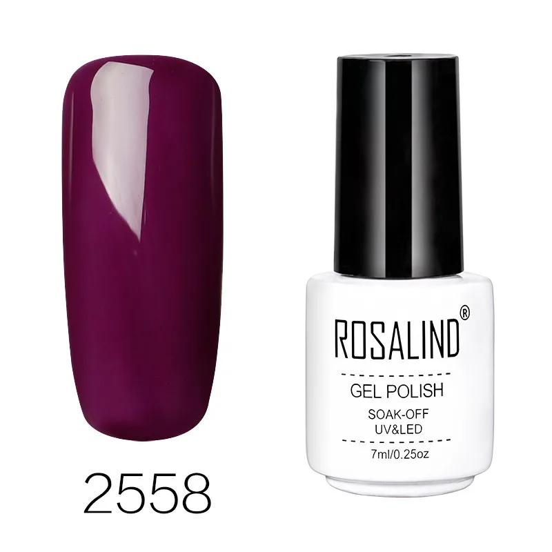 2558 ROSALIND набор гель-лаков для ногтей верхнее покрытие праймер фиолетовый цвет серия Гель для ногтей 1 шт. 7 мл УФ Полупостоянный Гель-лак для ногтей - Цвет: 2558