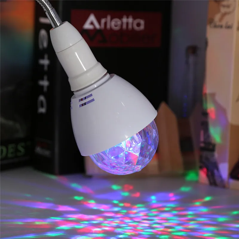 Фото Светодиодная сменная лампа ZjRight E27, 3 Вт, RGB, с кристаллами №5