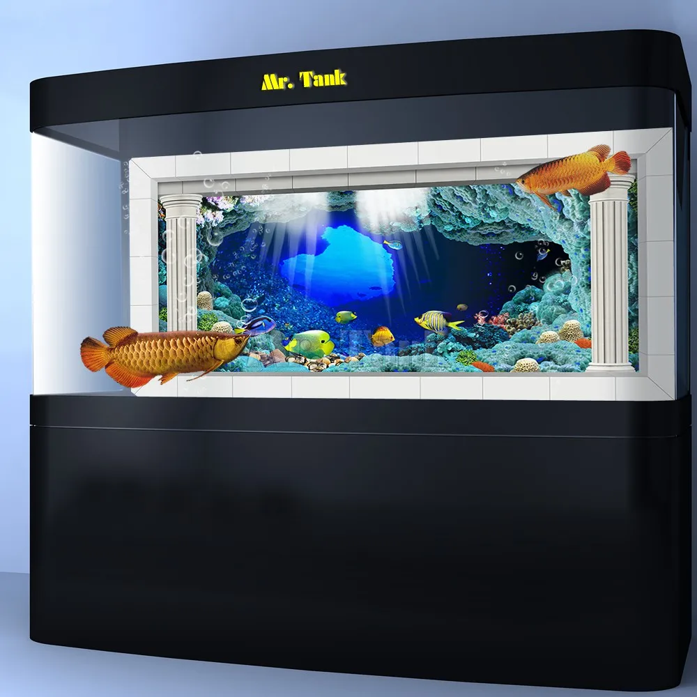 Подгонянный большой аквариум фон плакат с самоклеющейся высокой четкости