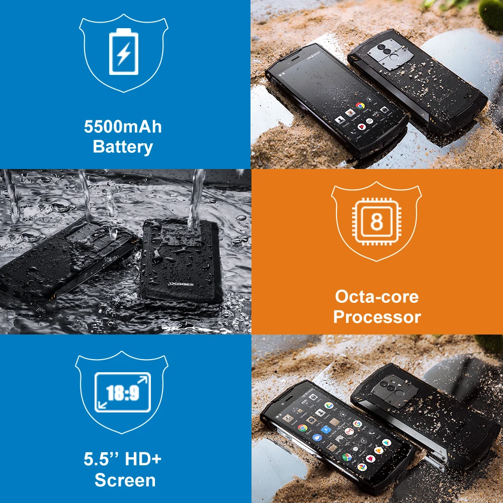 Быстрая доставка DOOGEE S55 Lite IP68 Водонепроницаемый смартфон 2 Гб оперативной памяти