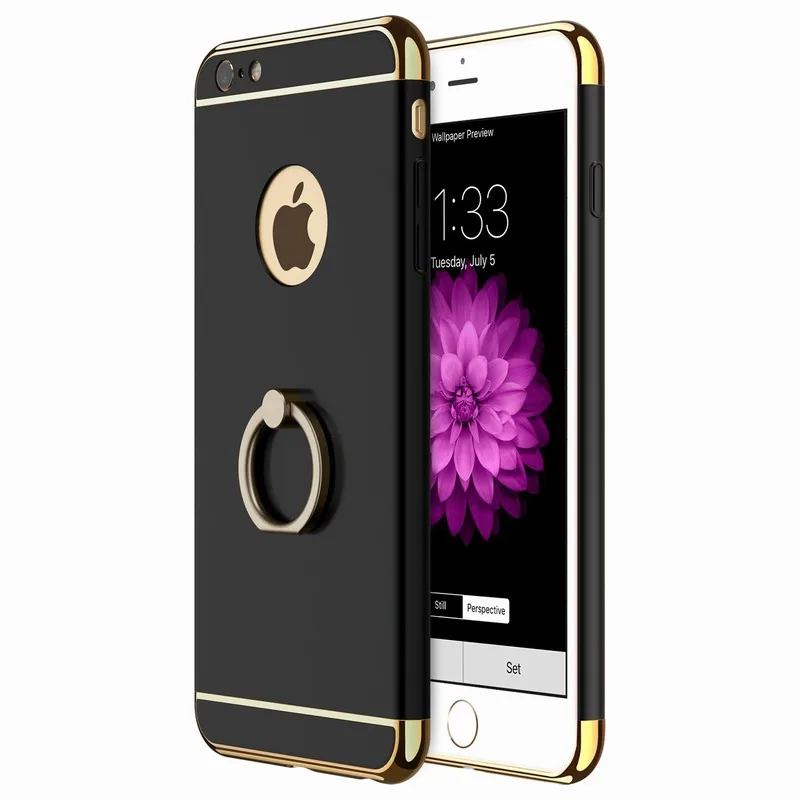 Ультратонкий гибридный жесткий чехол из поликарбоната с металлическим кольцом