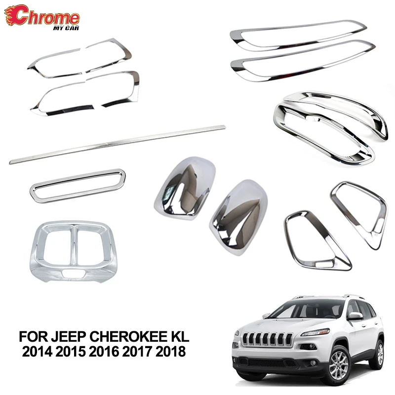Для Jeep Cherokee KL задний багажник хромированная накладка литье аксессуары для стайлинга автомобилей украшения Стикеры