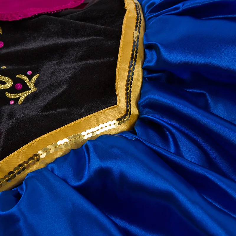 Горячая Распродажа! Deluxe принцессы для девочек маскарадный костюм Анны детей на