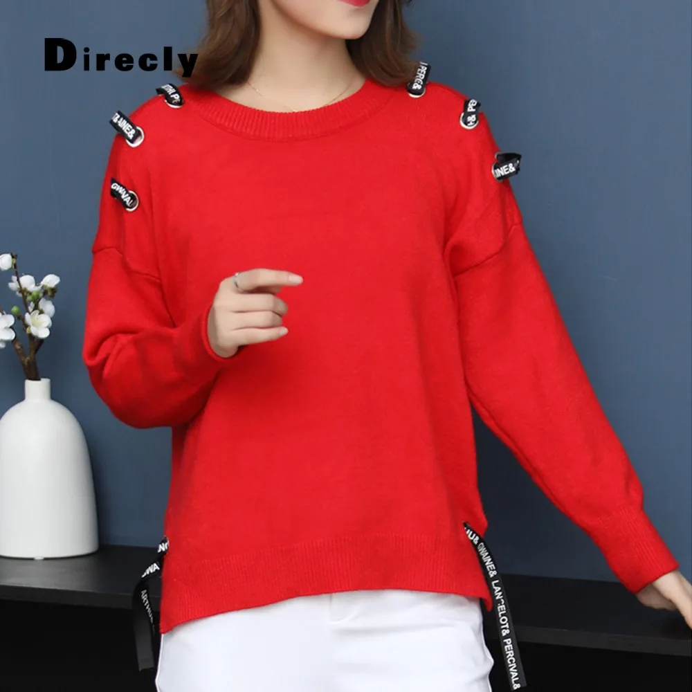 Женский пуловер с рукавами-фонариками плотный однотонный Повседневный свитер из