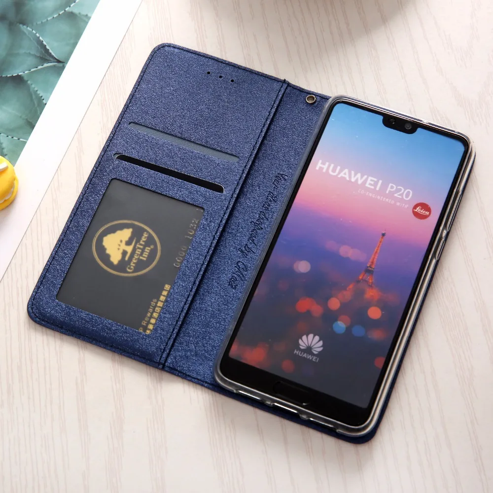 Чехол huawei P20, магнитный Шелковый кожаный флип-чехол huawei P20, чехол-держатель для карт, кошелек, чехол для телефона huawei P20, роскошные сумки, чехол
