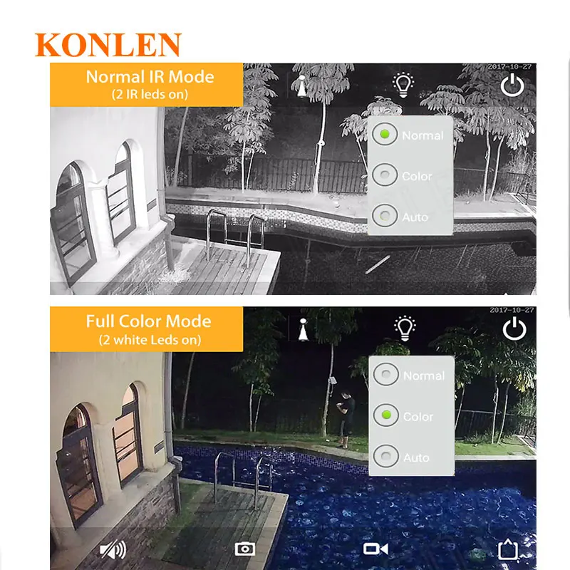 KONLEN 1080 P 5 г Wi Fi циллиндрическая камера IP 2 4 открытый охранных HD IMX323 Hi3518e цвет ночное