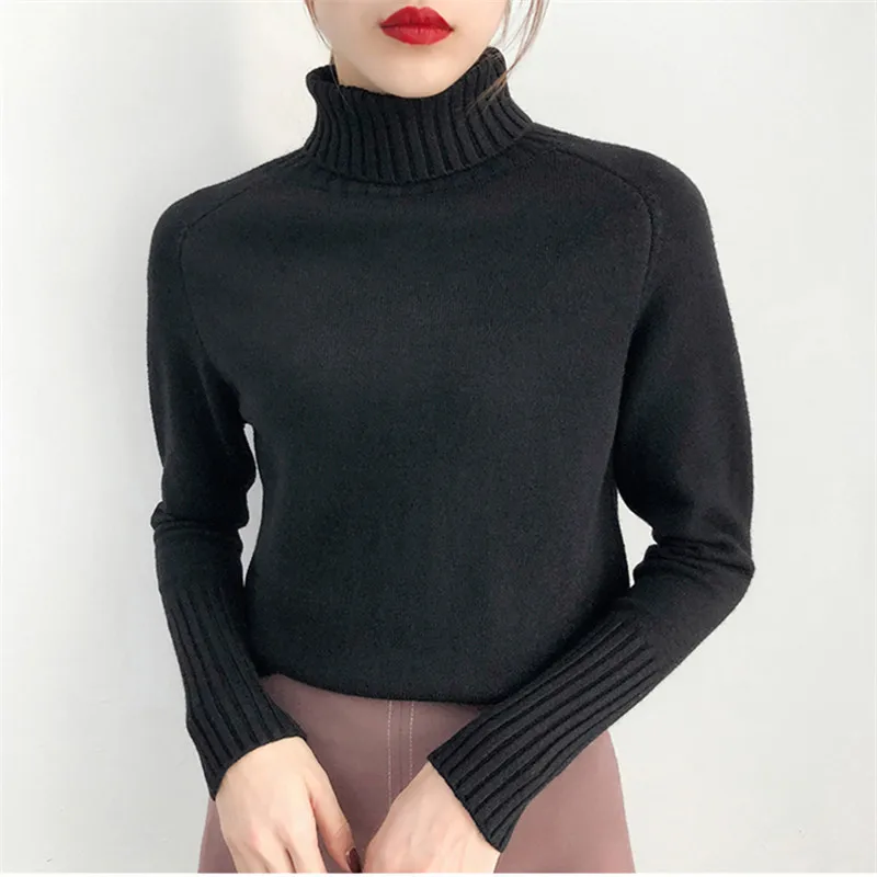 Autumn Women Sweater Winter New High Collar Pullover Knitted 2018 Female Long Sleeve Loose Ladies LDT667 | Женская одежда