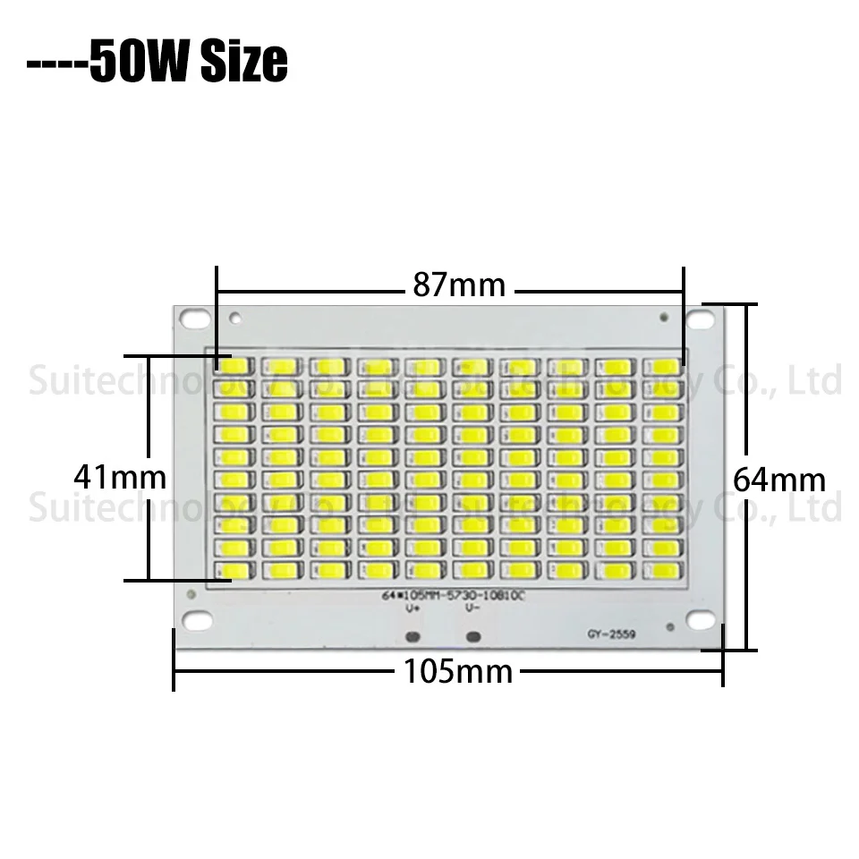 50W Светодиодный светильник SMD5730 10 Вт 20 Вт 30 Вт 50 Вт светодиодный источник освещения теплый белый чистый белый светодиодный печатная плата для DIY 10 20 30 50 Вт наружный прожектор - Испускаемый цвет: 50W