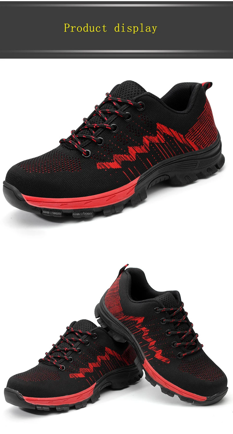 Steel Toe Work Safety Shoes for Men Summer Outdoor Non-slip Boots Construction Puncture Proof Sneakers Composite Toe Shoes