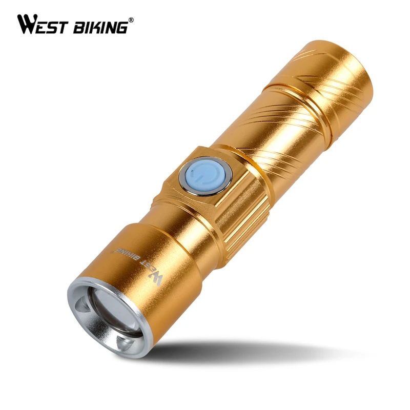 WEST BIKING велосипедный светильник с подзарядкой от USB, растягивающийся зум 200 м, водонепроницаемый велосипедный передний светодиодный светильник-вспышка, велосипедный светильник