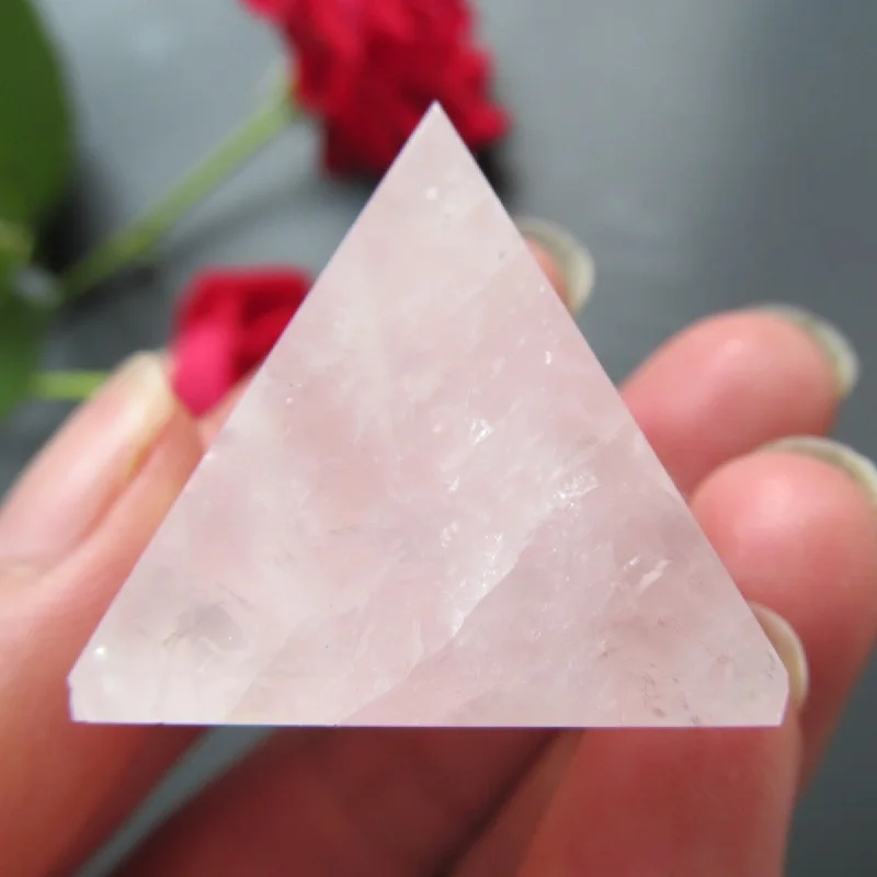 

Fashion Energy Healing Feng Shui Egypt Egyptian Crystal Clear Rose Quartz Pyramid Ornament Home Decor Living Room Decoration