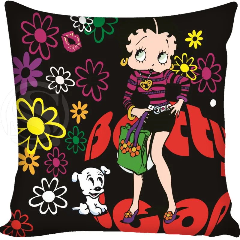 Декоративная Наволочка на заказ betty boop квадратная Наволочка на молнии лучший хороший подарок 20X20 см, 35X35 см, 40x40 см