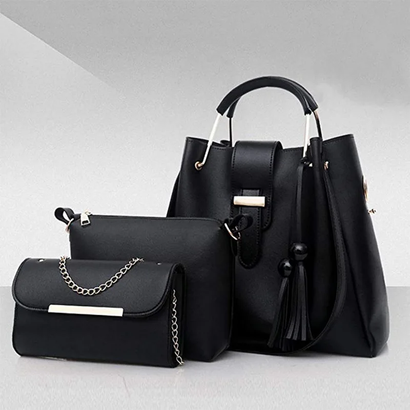 WENYUJH Sac Femme 3 шт./компл. женские сумочки кожаные сумки на плечо Большая вместительная Повседневная Сумка-тоут сумка с кисточками, сумочки и клатчи