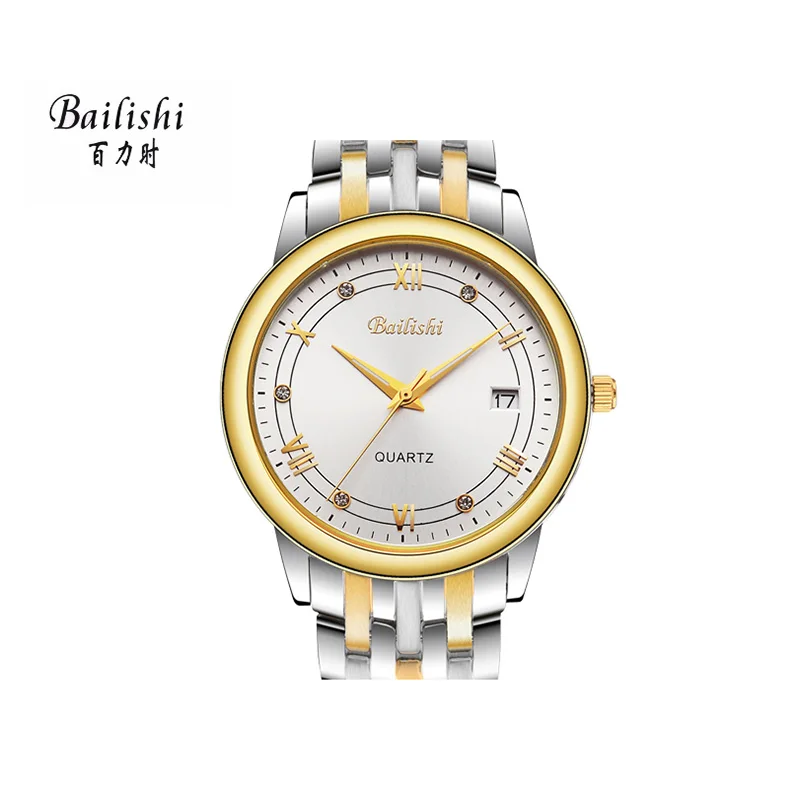 Bailishi Classic Gold мужские часы марки Топ Мужской Просмотрам бизнес из нержавеющей